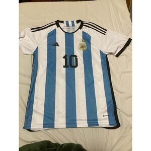 Argentina Messi Jersey Home 2022 Adidas World Cup 2XL Very Good